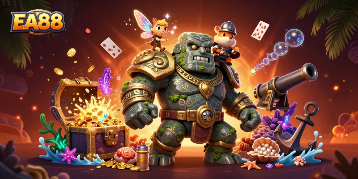 Experience thrilling gameplay with EA88's vibrant world filled with treasure, magic, and excitement.