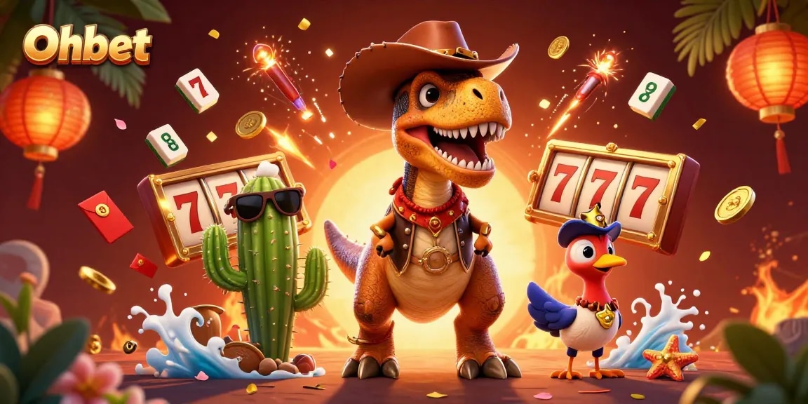 Experience thrilling gameplay with Oxbet's 3D characters amid slot reels and casino elements.