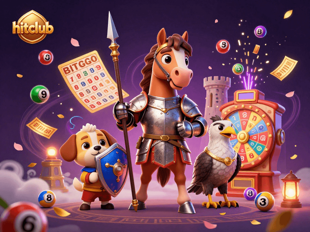 Engage with hitclub’s vibrant lottery atmosphere amidst knights and whimsical game elements.