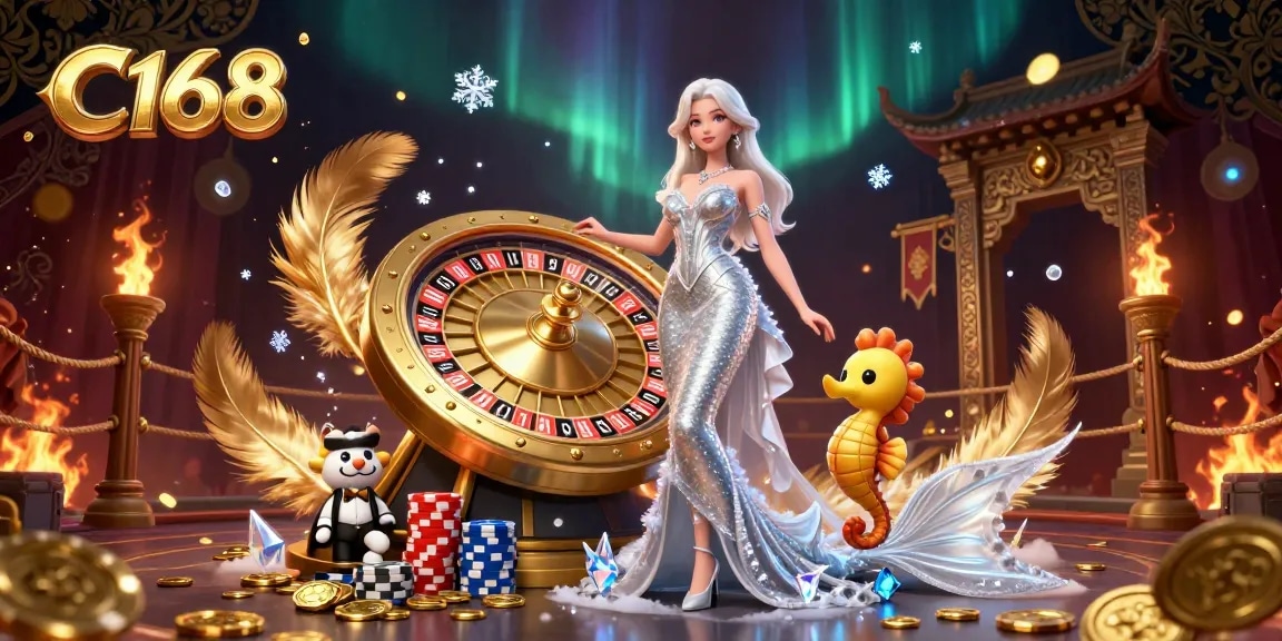 C168 unveils a glamorous casino scene with a roulette wheel and luxury elements to entice gamblers.