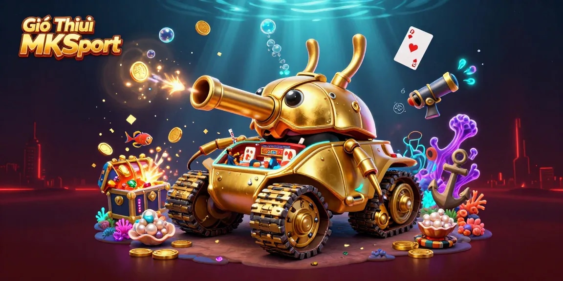 Explore Giới Thiệu MKSport with vibrant casino elements in a colorful 3D illustration.