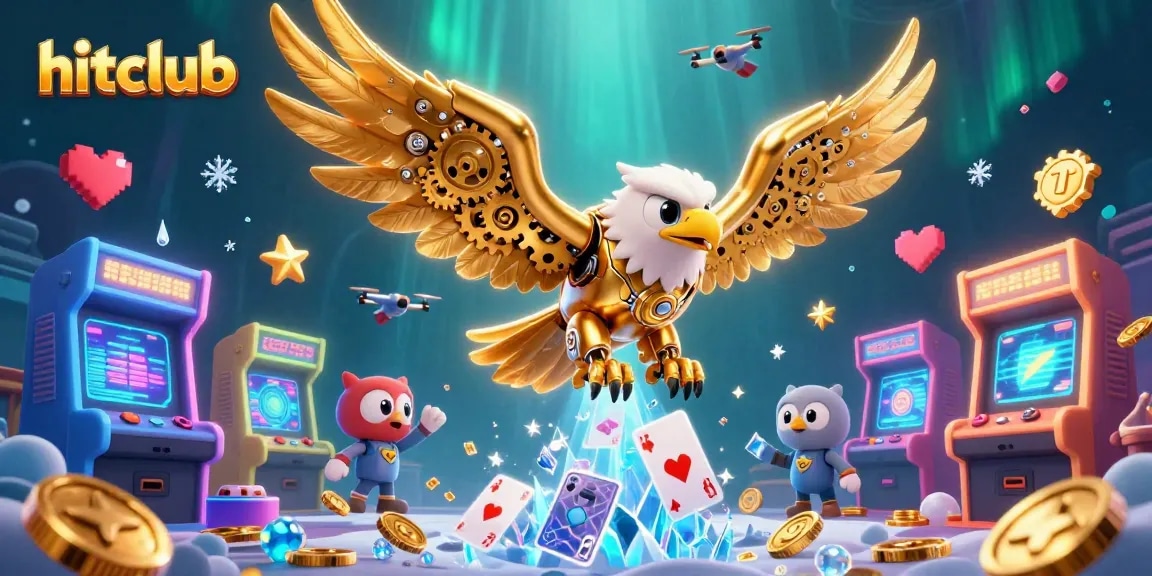 Experience hitclub's thrilling gaming world through a vibrant 3D casino illustration showcasing dynamic characters and immersive elements.