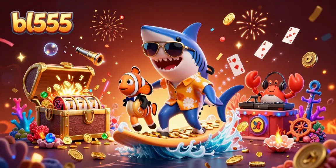 Win big at bl555 while enjoying a vibrant underwater casino adventure with fun characters.