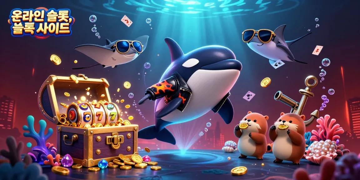 Win big with top online slots, as playful sea creatures scatter coins in a vibrant underwater scene.
