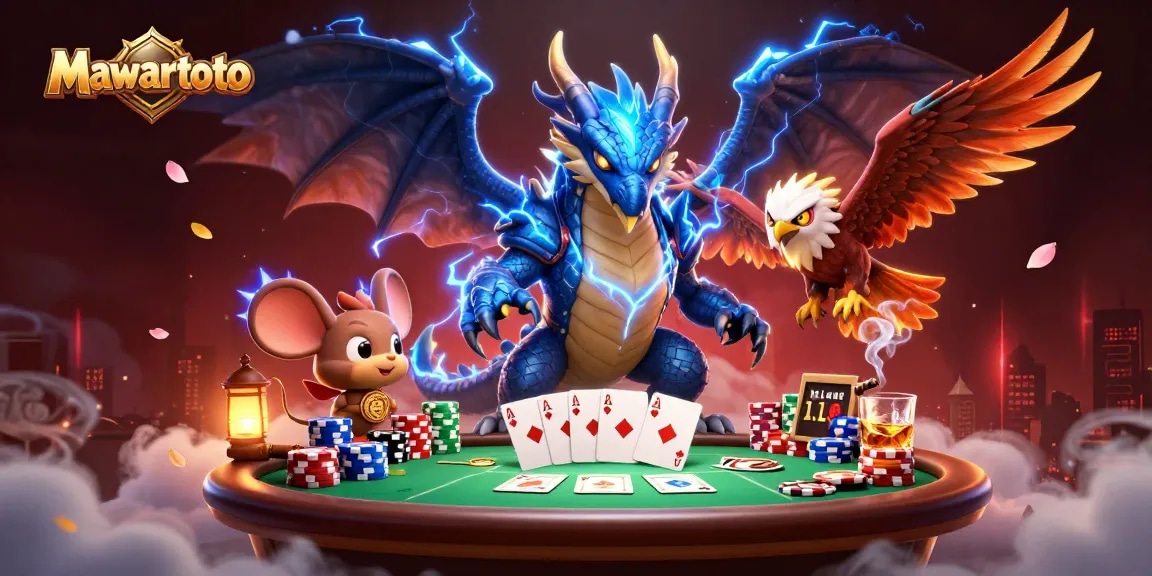 Mawartoto players experience thrilling poker action with vibrant 3D illustrations featuring dynamic characters.
