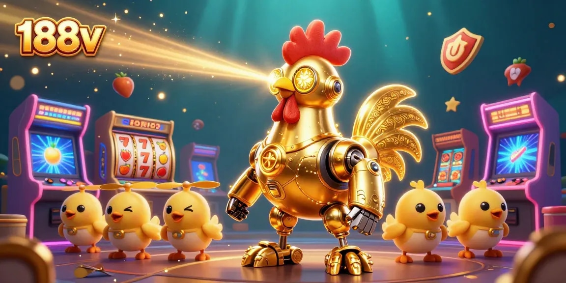 Experience the thrill of 188v through vivid 3D gaming characters and elements in a dynamic casino scene.