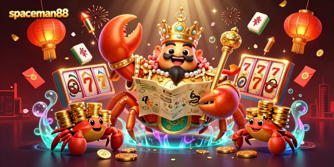 Spaceman88 rewards players with a thrilling casino atmosphere featuring golden crab emperor and treasures.