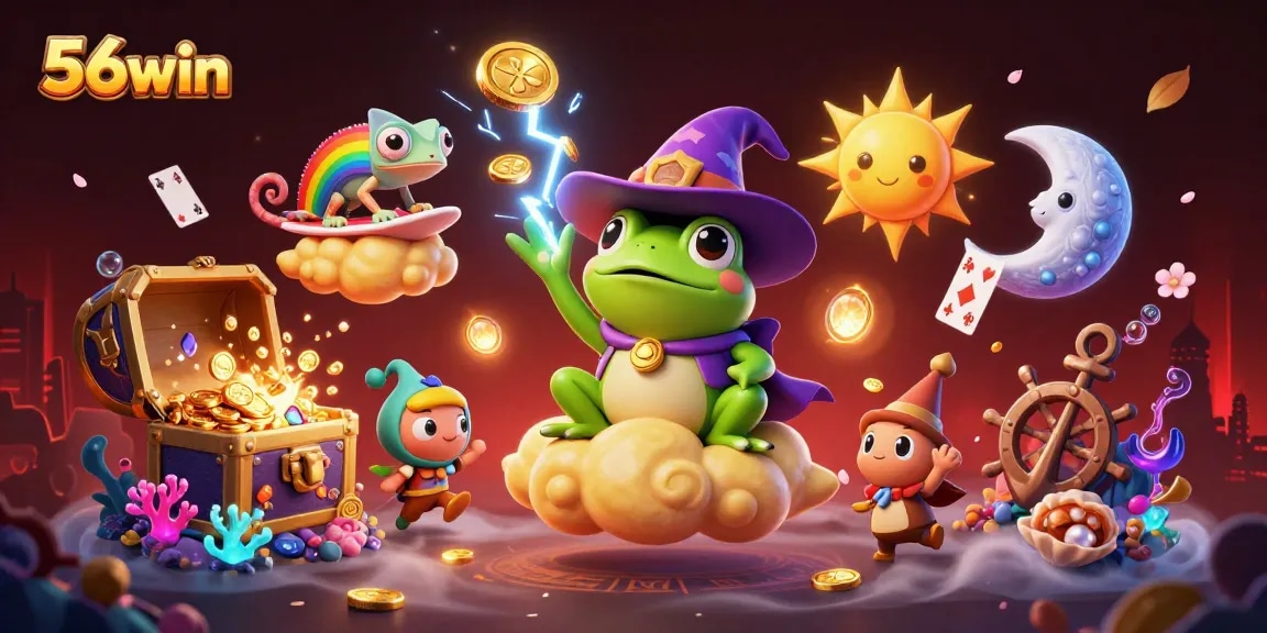 Experience thrilling wins at 56win with golden coins raining in an exciting casino atmosphere.