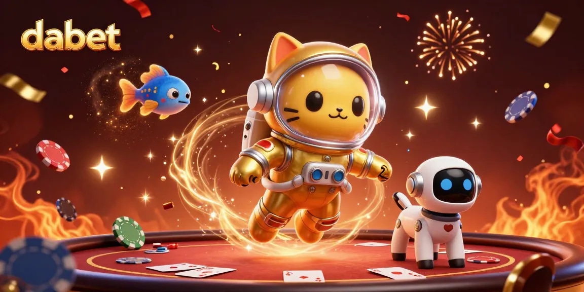 dabet brings high-stakes excitement with a poker showdown in a cosmic scene filled with vibrant colors.