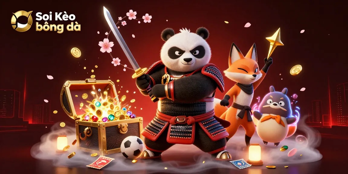Soi Kèo bóng đá highlights thrilling sports betting action with dynamic characters amidst a sea of excitement