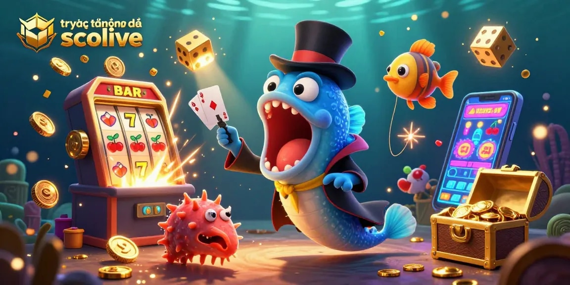 Experience the excitement of trực tiếp bóng đá socolive with a vibrant underwater gambling scene featuring online casino elements.