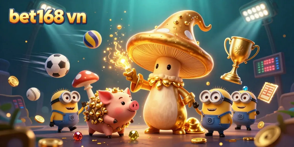 Engage in thrilling betting excitement with bet168 vn showcasing dynamic 3D sports elements.