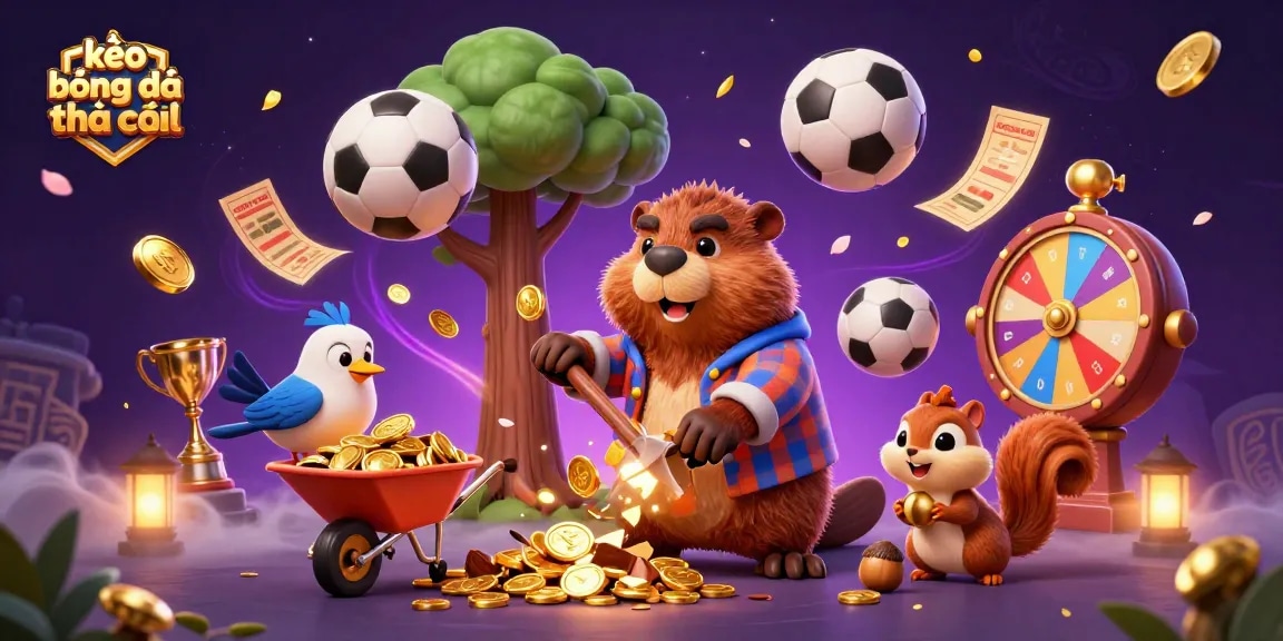 Experience sports betting excitement with kèo bóng đá nhà cái in this vibrant 3D illustration.