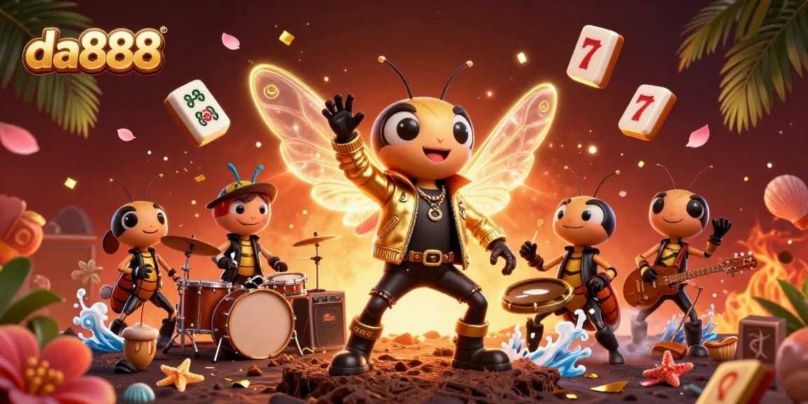 Experience da888 gaming excitement with animated casino action in vibrant 3D illustration.