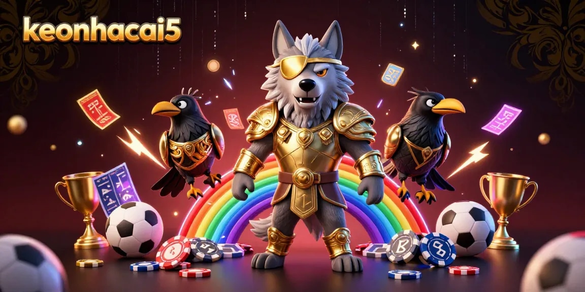 Engage with keonhacai5 through this vibrant illustration capturing sports betting excitement.