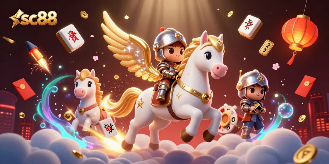 Experience exciting gameplay at sc88 with a dynamic scene featuring slot elements and a celestial knight.