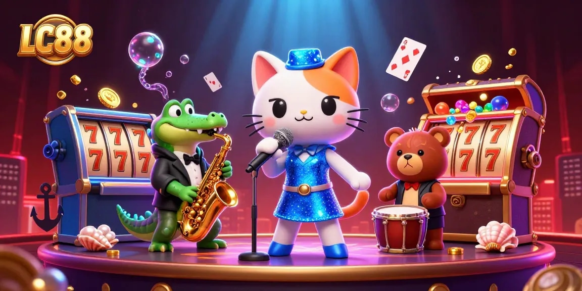 Engage with lively LC88 casino action featuring vibrant characters and dynamic game elements.