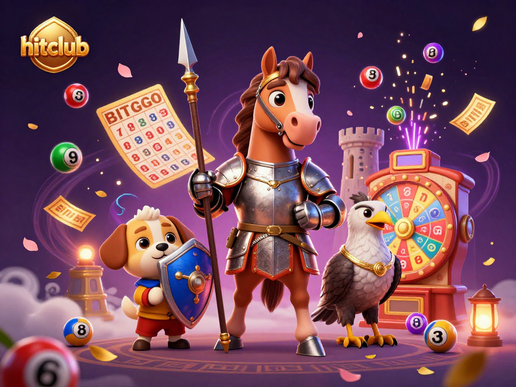 Engage with hitclub’s vibrant lottery atmosphere amidst knights and whimsical game elements.