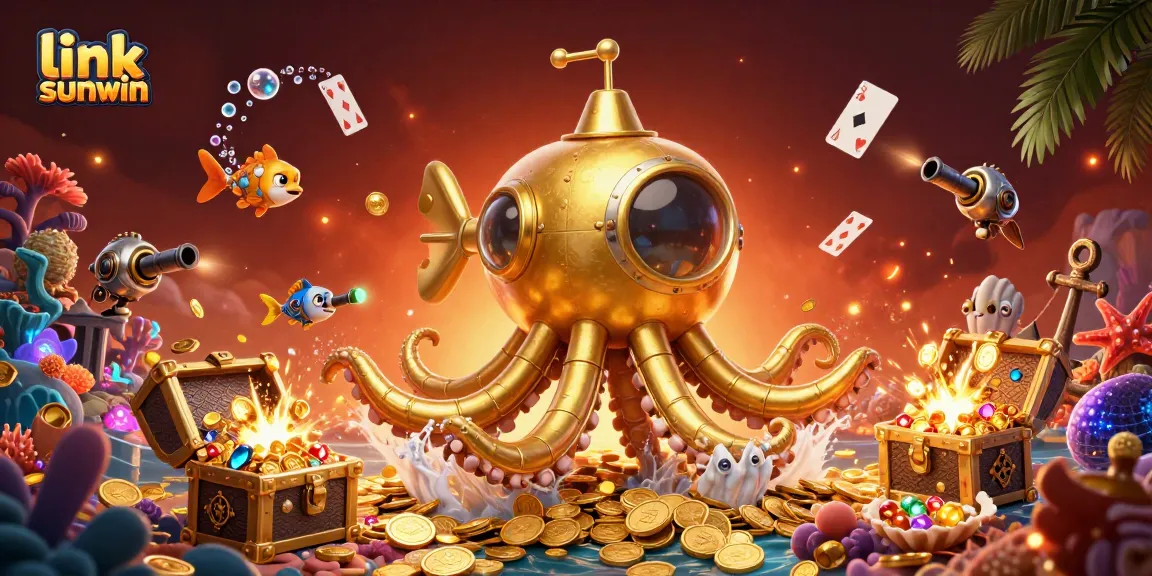 Engage with link sunwin in this vibrant, detailed 3D casino scene filled with treasure and excitement.