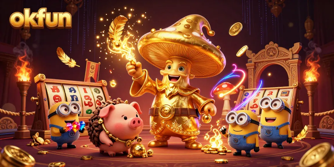 okfun transforms the gambling scene into gold with dynamic slots and vibrant magic elements