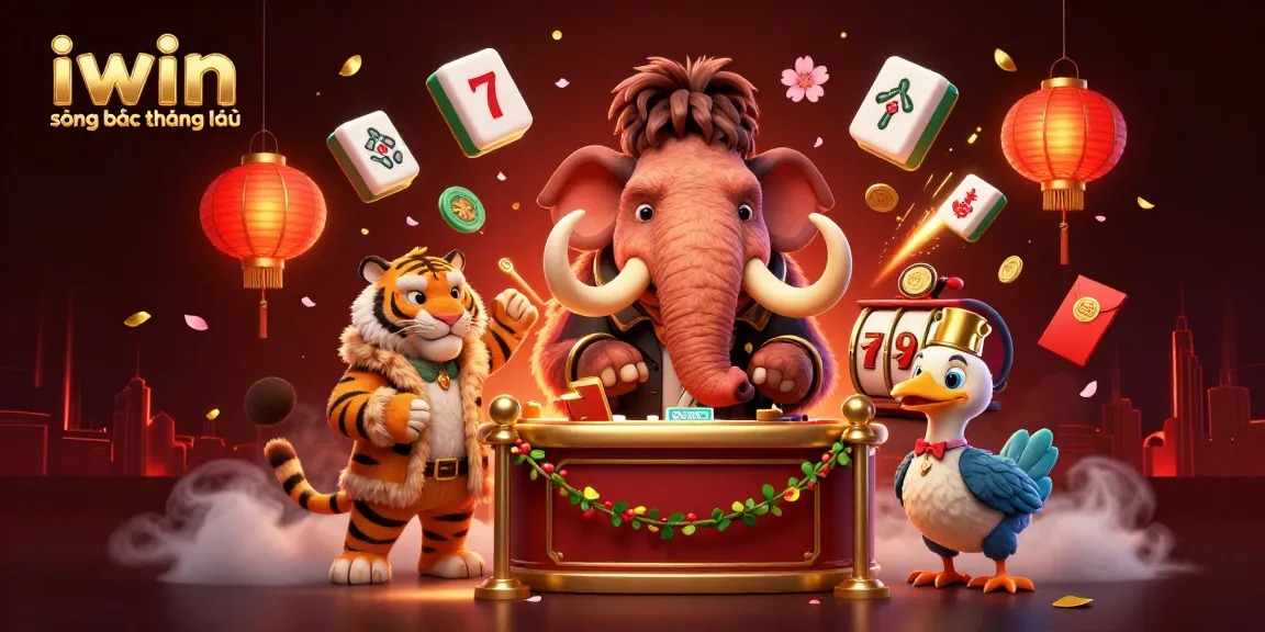 Iwin sòng bạc thượng lưu features glamorous casino characters and elements in a vibrant, dynamic setting.