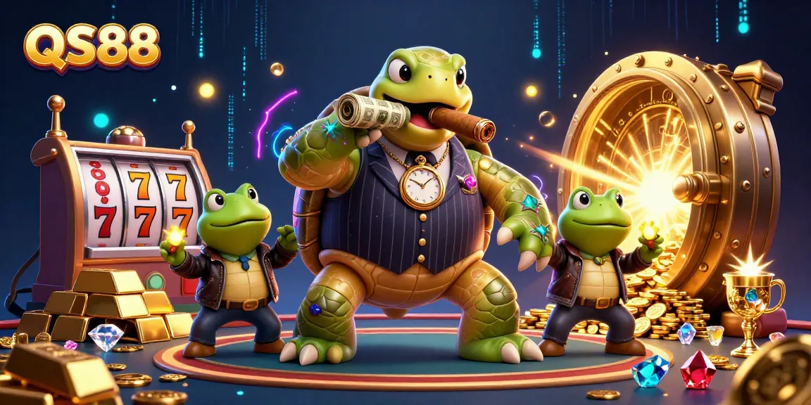 Experience the thrilling atmosphere of QS88’s casino with vivid 3D characters and dynamic jackpot elements.