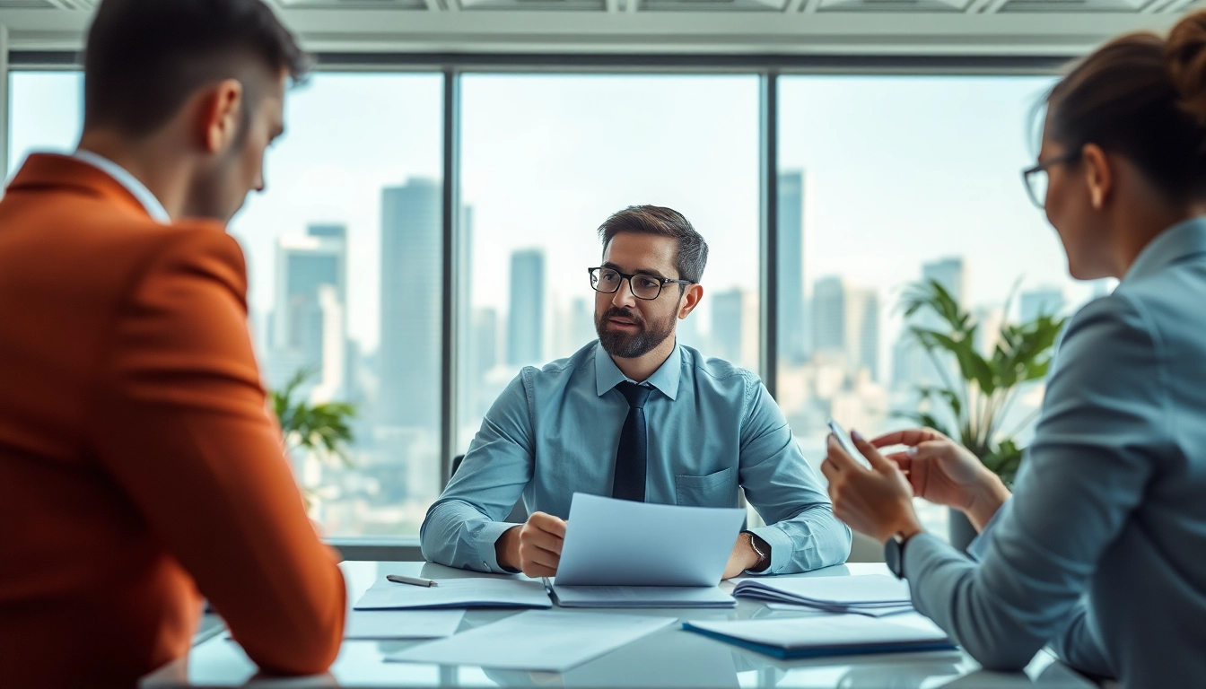 Headhunter Schweiz in action, connecting with candidates in a bright office setting.