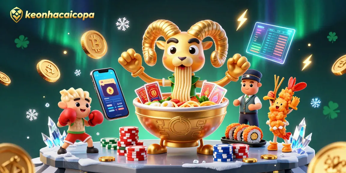 Engage with keonhacaicopa's thrilling casino atmosphere featuring dynamic characters and crypto elements.
