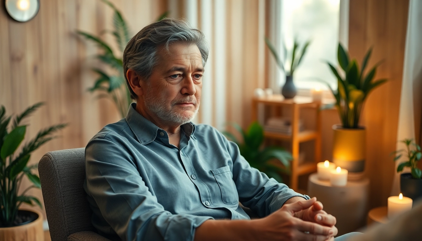 Die Reinkarnationstherapie in einer harmonischen Therapiesitzung mit einem einfühlsamen Therapeuten und Patient.