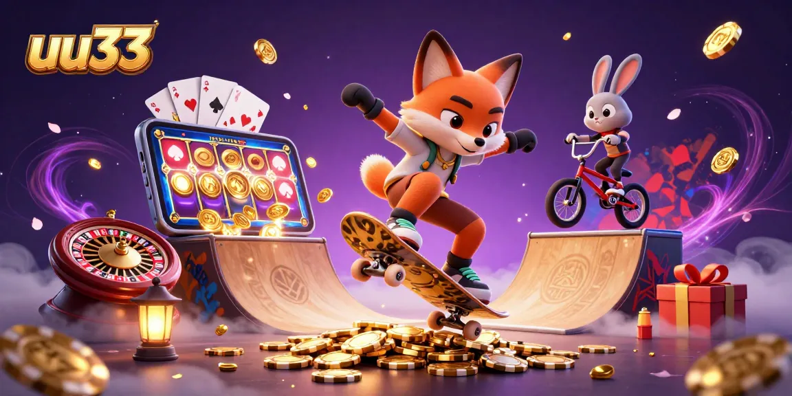Experience thrilling gaming with uu33 as a fox and rabbit bring casino fun alive.