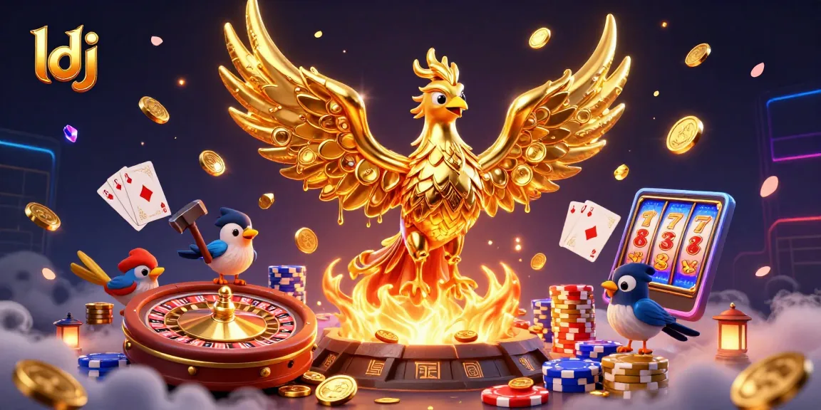 Experience thrilling gameplay at ldj with a golden phoenix and vibrant casino elements.