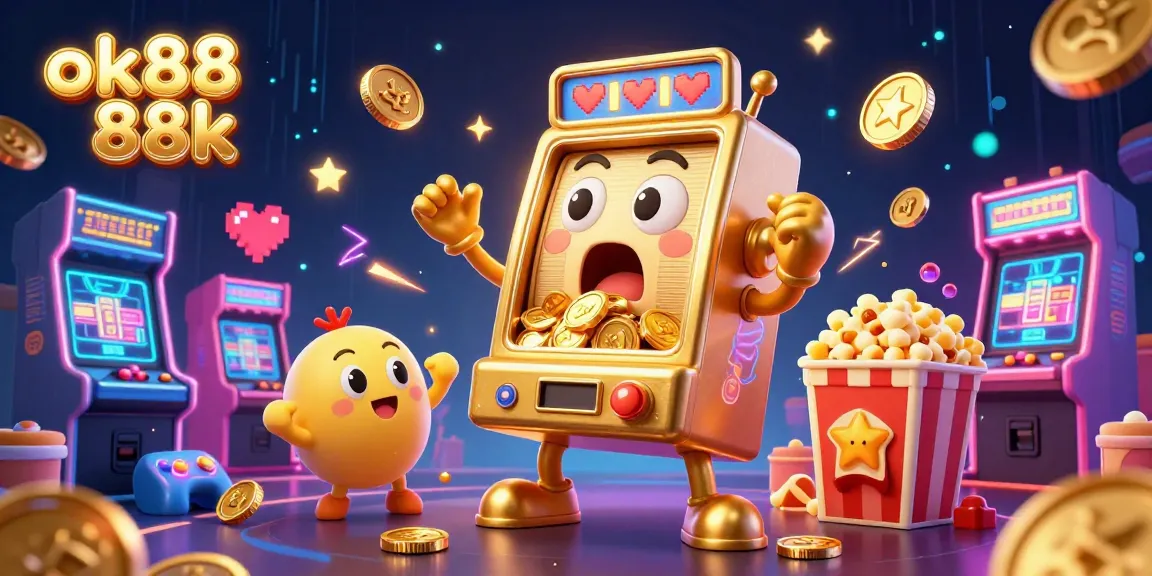 ok88 88k slot machine hits jackpot with cheerful baby machines, showcasing vibrant casino gameplay.