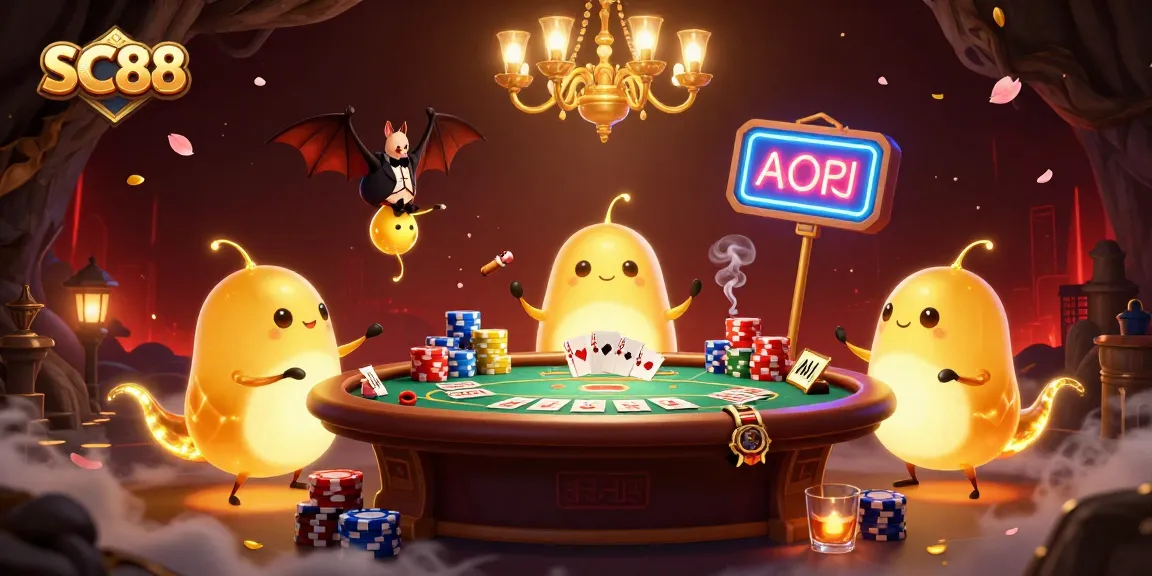 Engage in thrilling gameplay at SC88 with glowworms illuminating a vibrant casino scene.
