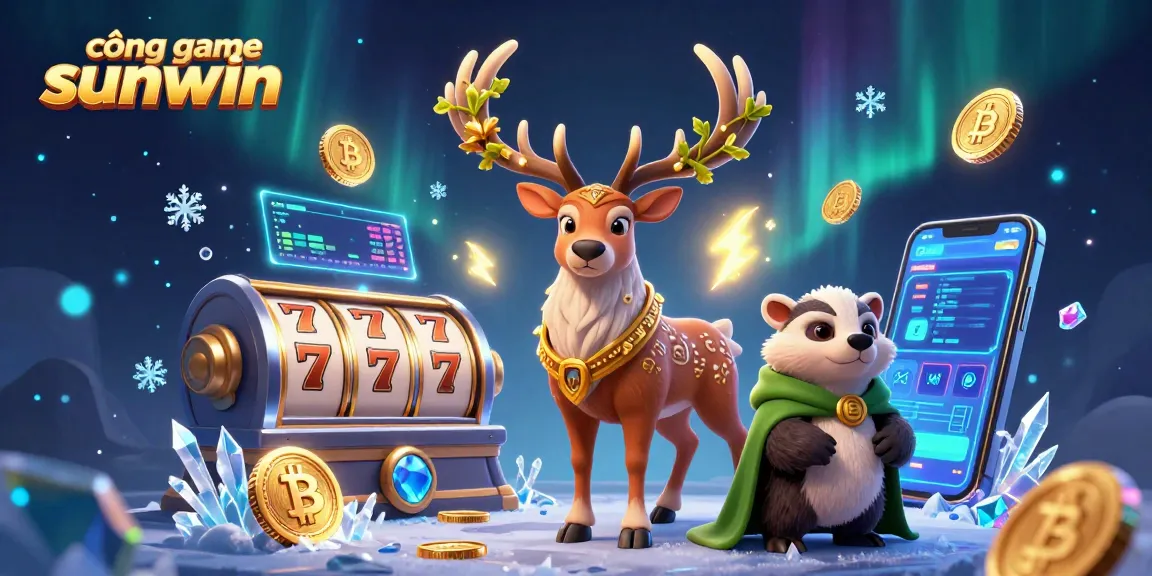 Experience the vibrant cổng game sunwin with a magical slot scene combining fantasy elements and cryptocurrency.