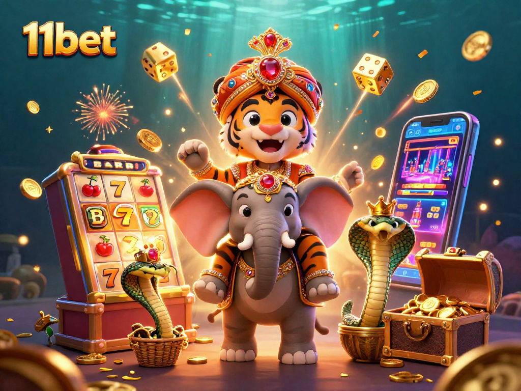 Experience 11bet’s vibrant jackpot scene with colorful elements and engaging characters.