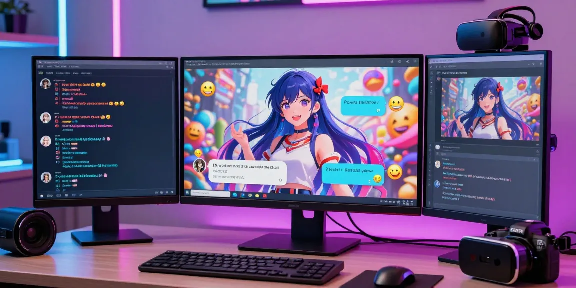 Engaging AI chat hentai experience with virtual character in anime style on multiple screens.