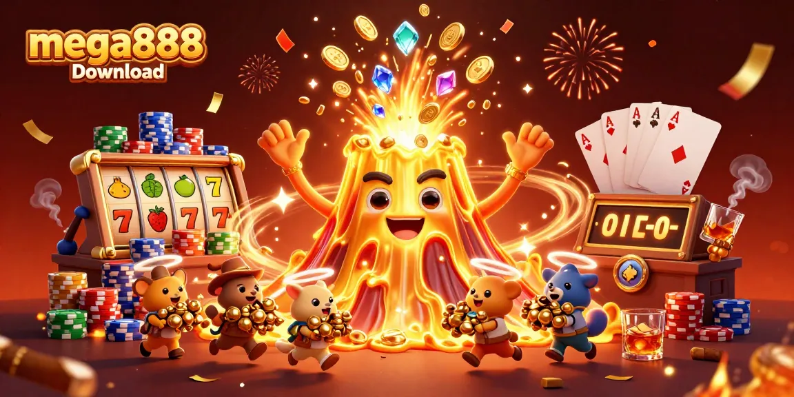 Experience the thrill of mega888 download with slots and treasures in this dynamic casino scene.