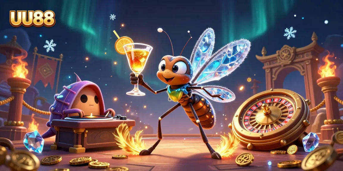 Experience winning thrills at UU88 with a vibrant casino scene featuring unique characters and dynamic gameplay elements.