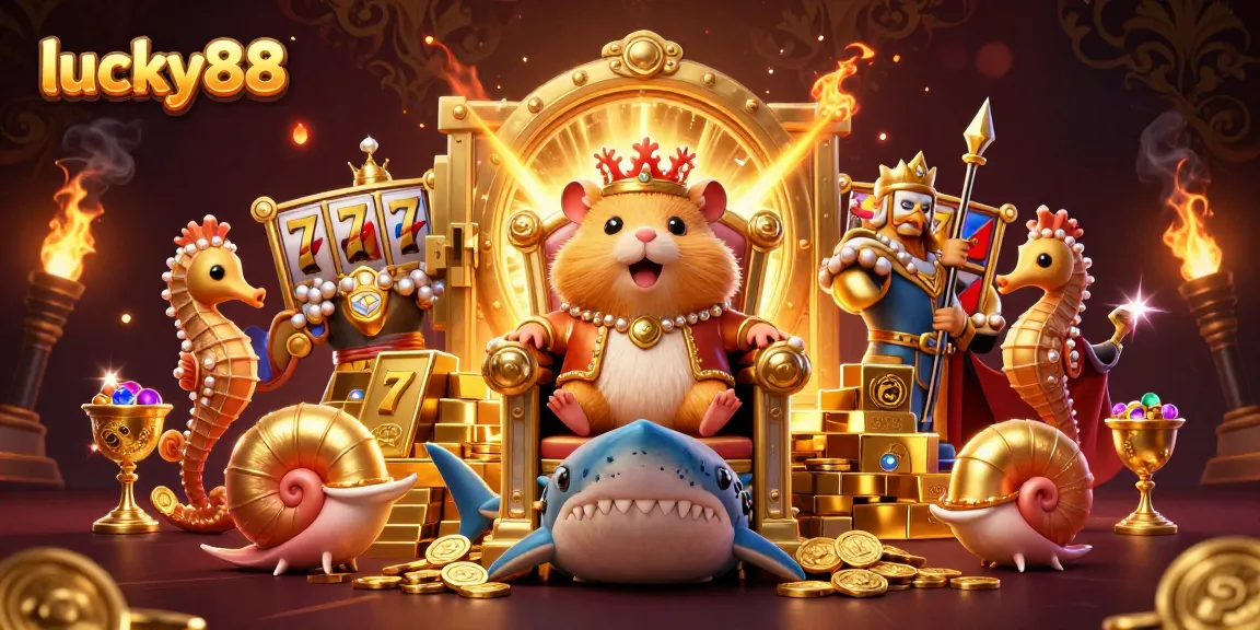 Spin the lucky88 slot reels with the fierce golden hamster king in a treasure-filled fantasy
