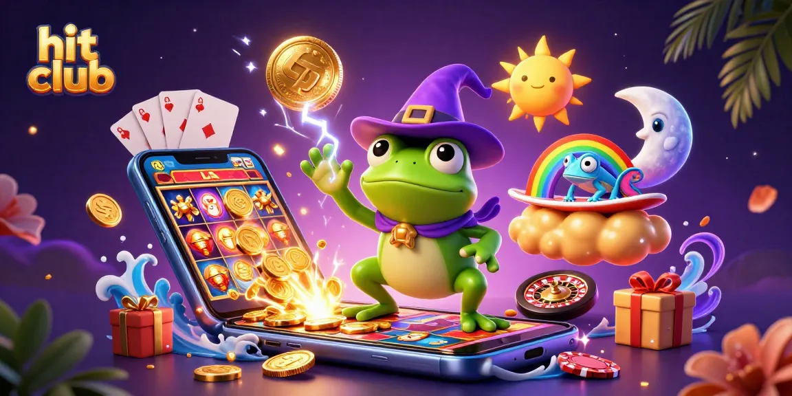 Experience the hit club with golden coins, vibrant slots, and lively gaming elements in this dynamic casino scene.