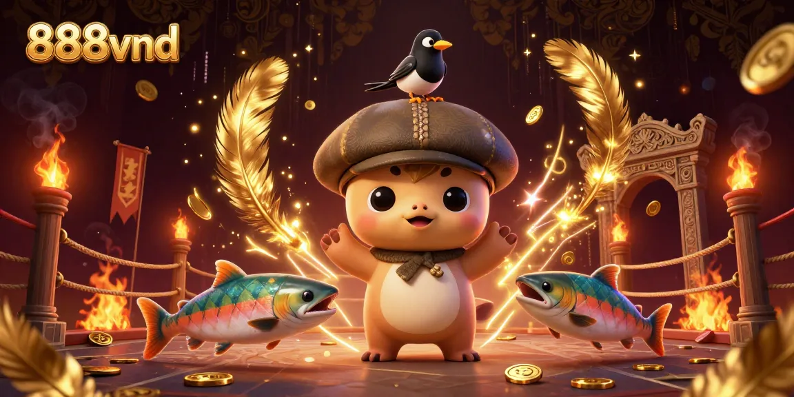 Experience thrilling gameplay at 888vnd with a captivating casino scene featuring characters and gold elements.
