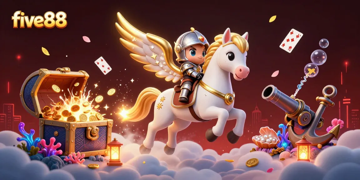 Experience the thrill of five88 with vibrant treasures and characters in a dynamic casino atmosphere.