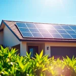 PV anlage kosten wien im Fokus: modernes Haus mit Solarpanels in natürlicher Umgebung