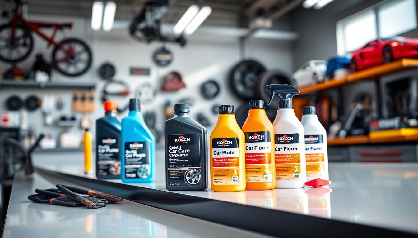 Koch Chemie Produkte für professionelle Fahrzeugpflege auf einem modernen Tisch.