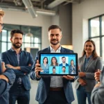 Headhunter Ingenieure präsentiert talentierte Kandidaten in einem modernen Büro.